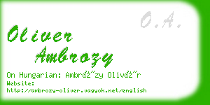 oliver ambrozy business card